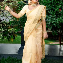 SUPERLAXMI Zari Silk Cotton Designer Kasavu Saree-42