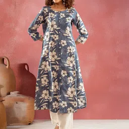Sangria Women Floral Printed Kurta with Trouser-picture-33