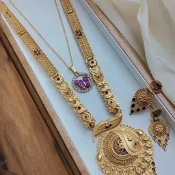 niva fashion Gold-Plated Brass Jewellery Set-picture-44