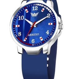 Abrexo Men Printed Dial & Straps Analogue Watch Abx8619-Blue Dial Blue Silicon Strap-54