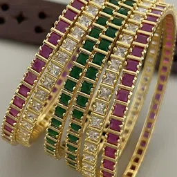 FIRST TOUCH Multi-Coloured Brass Bangles-22