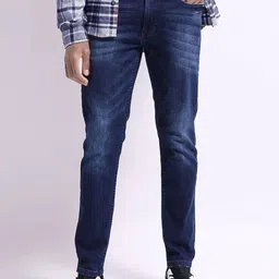 fineblu Men Slim Fit Low Distress Light Fade Stretchable Jeans-picture-5