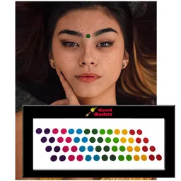 Comet Busters 56 Pcs Reusable Designer Bindis - Multicoloured image 3