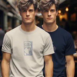 BULLMER Men Pack Of 2 Graphic Printed Round Neck Cotton T-shirts-image-27