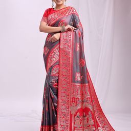 Astita Woven Design Zari Banarasi Saree-image-5