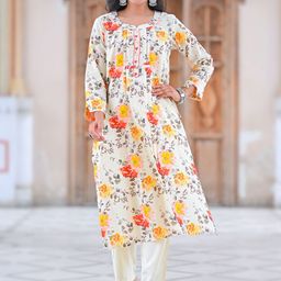 YASH GALLERY Women Floral Printed Kurta with Trousers-48