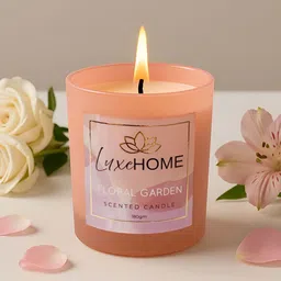 LUXEHOME INTERNATIONAL Pink Printed Lead-Free Wick Scented Jar Candle-23