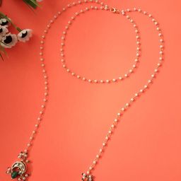 Sanjog Gold-Plated Kundan Studded Minimal Necklace-image-41