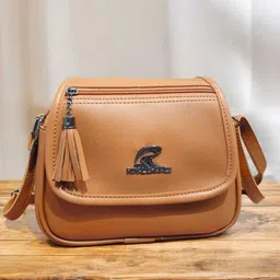 ROYAL CHAALS Brand Logo Self Design Structured Sling Bag With Tasselled-image-91