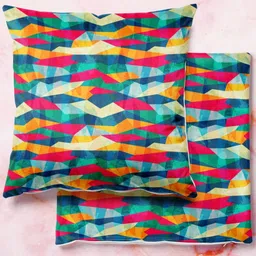 ArtzFolio Multicoloured Set of 2 Square Cushion Covers-13