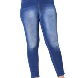 3BUTTERFLIES Women Blue Fade Effect Denim Jeggings-picture-29