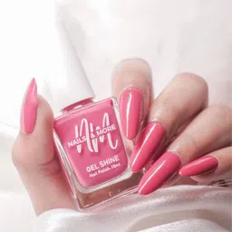 nails & more Gel Shine Argan Oil Glossy Long-Wearing Nail Polish - 10ml Hot Pink 20-52