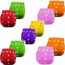 Cloth Diapers for Baby Adjustable & Washable Diapers with Button (Pack of 10)-13