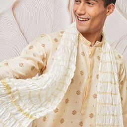 VASTRAMAY Men Printed Regular Kurta with Pyjamas & With Dupatta image 2