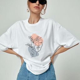 WOBE Women Pure Cotton Applique T-shirt-image-84
