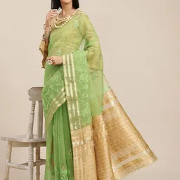DIVASTRI Floral Embroidered Zari Saree-picture-50