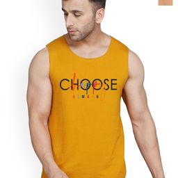 SLOWLORIS Pack of 2 Printed Combed Cotton Vest VSL26 CMB(CHS MUSTARD)(FRD BLACKRUST)-picture-23