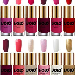 VOLO Set of 12 Luxury Super Shine Nail Polish- 9.9ml Each-Combo No.38-47