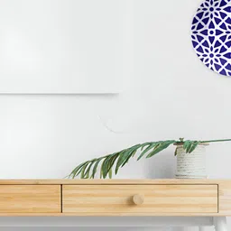 THE QUIRKY HOME White & Blue Geometric Printed Ceramic Premium Decorative Wall Decor-image-68