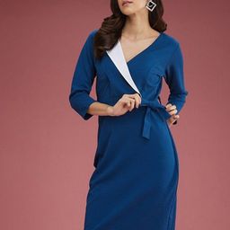 DressBerry Women V-Neck Wrap Bodycon Dress-image-50