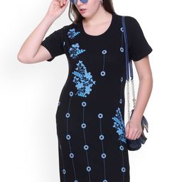 FIRST SLEEP Printed Oversized Pure Cotton Long T-shirt-image-91