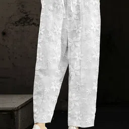 Routes by All About You Women Floral Embroidered Comfort Relaxed Fit Trousers-image-50