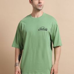 MORSE CODE Typography Printed Drop-Shoulder Sleeves Pure Cotton Oversized T-shirt-88