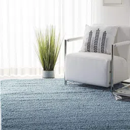 CARPETIFY Blue Shaggy Anti-Skid Carpet-picture-9