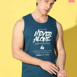 WOOSTRO Pack Of 2 Printed Super Combed Cotton Gym Vests VWS26(ALONE PEACOCK)(ALONE PEACH)-image-10