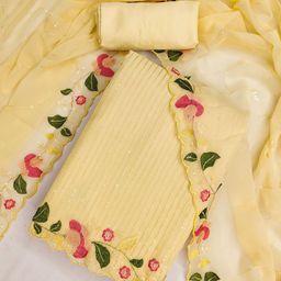 LeeliPeeri Designer Floral Embroidered Sequinned Georgette Unstitched Dress Material-picture-44