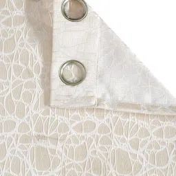 HOSTA HOMES Cream-Coloured & White Set of 2 Geometric Window Curtain image 5