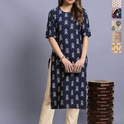 7Threads Women Pack Of 6 Floral Printed Daily Straight Kurtas-image-65