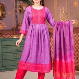 Aarika Girls Floral Printed Sequinned Kurta-image-19