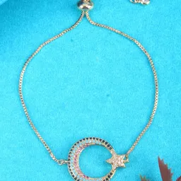 KPOP Gold-Plated Cubic Zirconia Studded Charm Bracelet-17