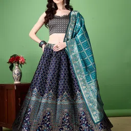 LADY SHOPI Ready to Wear Lehenga & Unstitched Blouse With Dupatta-image-90