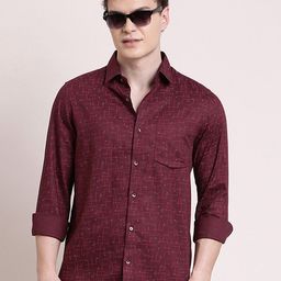 Turtle Classic Abstract Printed Pure Cotton Slim Fit Formal Shirt-image-13