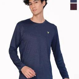 Technosport Men Pack Of 2 Antimicrobial Solid Slim Fit T-shirts-image-52