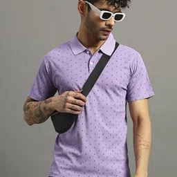 Nins Moda Men Geometric Printed Polo Collar T-shirt-image-39
