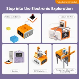 Matatalab 5 in 1 programmable electronic module kit - with 128 Building bricks (STEM Educational Robotics Starter Kit for 8+ Years) - Paired with VinciBot image 3