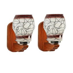 Somil Premium Designer Glass Wall / Night Lamp Elegant & Stylish Dcor Accent for Modern Interiors, color- Brown, White, Black, Size:- 19 X 26.5 X 29 CM-image-98