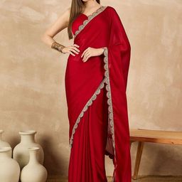HERE&NOW Red Printed Art Silk Sarees-picture-31