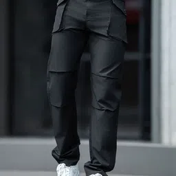 Maniac Men Regular Fit Mid-Rise Cotton Cargos Trousers-image-94