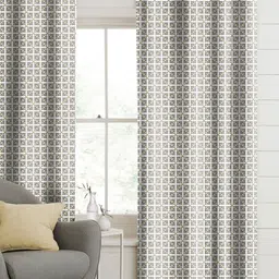 CASABLEU Yellow Set of 2 Geometric Room Darkening Long Door Curtain-image-63