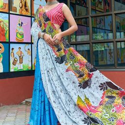 HERE&NOW Printed Pure Cotton Saree-image-99