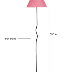 Devansh Pink & Black Frustum Floor Lamp With Shade image 4