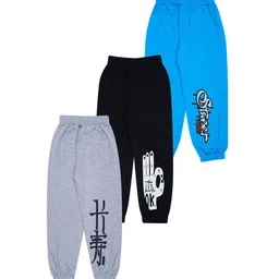FAZZA Boys Set Of 3 Graphic Printed Cotton Track Pants-18