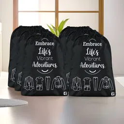Aura Black & White 6 Pieces Printed Foldable Laundry Bags-42