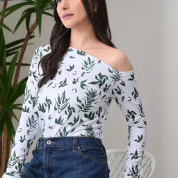 ZEUGEN Women Tropical Printed One Shoulder Top-picture-6