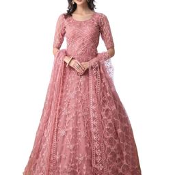 Aika Embroidered Net Fit & Flare Maxi Dress-image-93