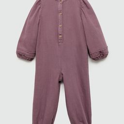 Mango Kids Girls Puffed Sleeves Pure Cotton Jumpsuit-picture-44